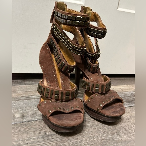 Nine West vintage America Collection gladiator ankle zip High Stiletto Heels - Picture 2 of 13